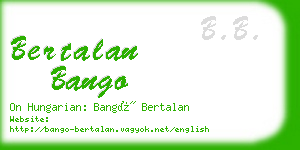 bertalan bango business card